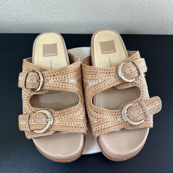Dolce Vita Beige Ralli Strap Knit Sandals Women’s Size 7 - Picture 2 of 5